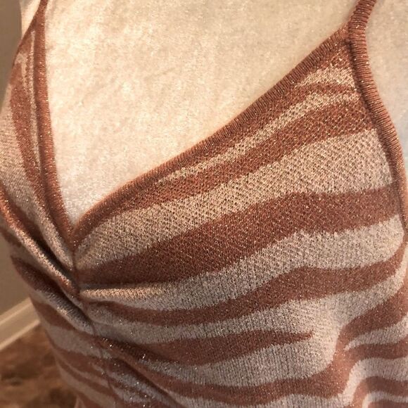Anthropologie spaghetti strap tiger stripe cami M - Picture 2 of 9